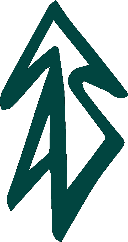 Walking in Trees tree mark in dark teal.